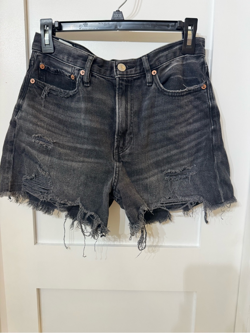 American Eagle Black Distressed Denim Shorts